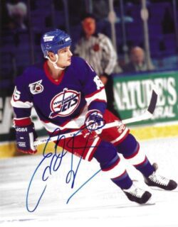 Autographed EDDIE OLCZYK  8X10 Winnipeg Jets Photo
