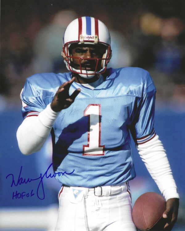 Autographed  WARREN MOON 8X10 Houston Oilers photo