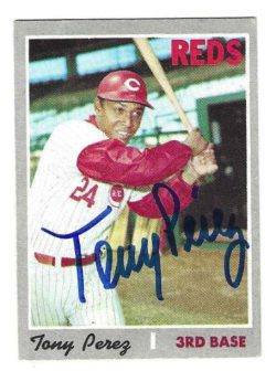Autographed TONY PEREZ Cincinnati Reds 1970 Topps Card