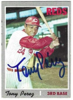 Autographed TONY PEREZ Cincinnati Reds 1970 Topps Card