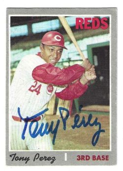 Autographed TONY PEREZ Cincinnati Reds 1970 Topps Card