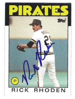 Autographed RICK RHODEN Pittsburgh Pirates 1986 Topps Card