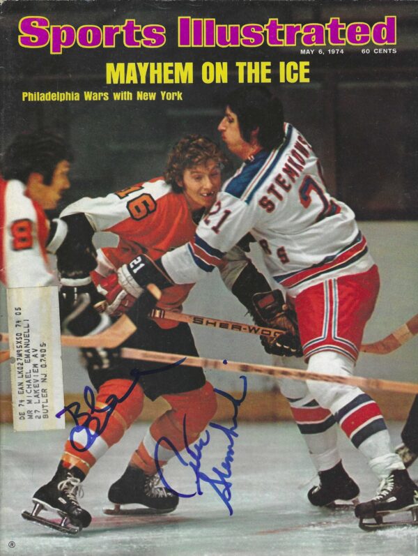 Autographed BOBBY CLARKE PETE STEMKOWSKI Sports Illustrated Magazine
