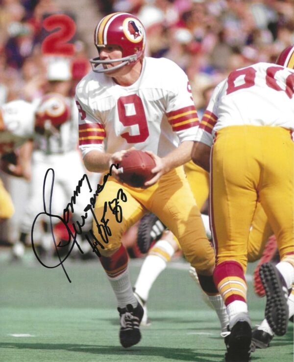 Autographed SONNY JURGENSEN 8X10 Washington Redskins Photo