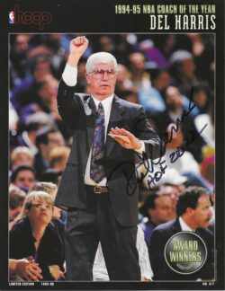 Autographed DEL HARRIS 9.5"x12" Dallas Mavericks Hoops photo