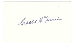 AUTOGRAPHED SIGNED CECIL TRAVIS 3x5 Index card