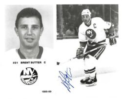 Autographed BRENT SUTTER 8X10 New York Islanders Photo