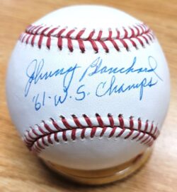 Autographed JOHNNY BLANCHARD "61 WS Champs"  Official Major League Baseball