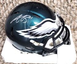 Autographed A.J. BROWN Philadelphia Eagles Mini Helmet Beckett