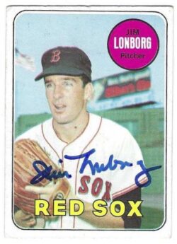 Autographed JIM LONBORG Boston Red Sox 1969 Topps Card