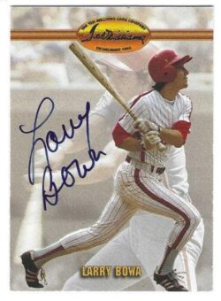 Autographed LARRY BOWA Philadelphia Phillies 1993 TED WILLIAMS Card