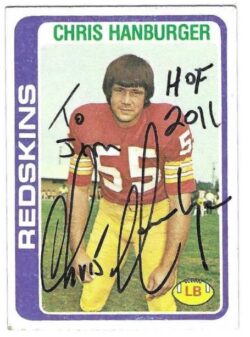 Autographed Chris Hanburger Washington Redskins 1978 Topps Card
