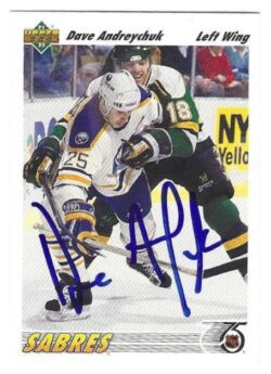 Autographed 1991-2 Upper Deck #124 Dave Andreychuk Buffalo Sabres Hockey card