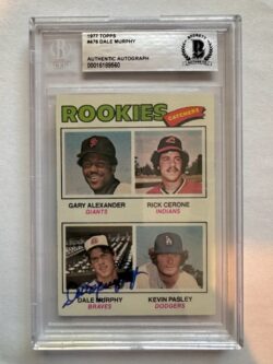 Autographed 1977 Topps Dale Murphy Atlanta Braves Rookie card #476 Beckett Slabbed