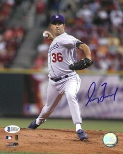 AUTOGRAPHED GREG MADDUX 8x10 Los Angeles Dodgers photo Beckett Witness