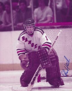 Autographed GLEN HANLON 8x10 New York Rangers Photo