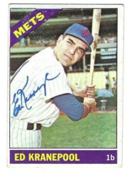 Autographed 1966 Topps Ed Kranepool New York Mets Card #212