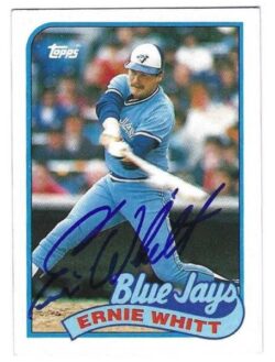 Autographed ERNIE WHITT Toronto Blue Jays 1989 Topps Card