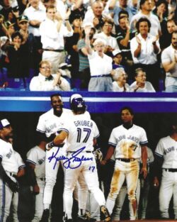 AUTOGRAPHED KELLY GRUBER  8X10 photo Toronto Blue Jays