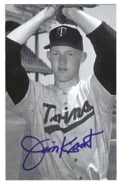 Autographed JIM KAAT Minnesota Twins BxW Post Card