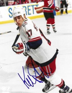 Autographed KEVIN STEVENS 8X10 New York Rangers Photo