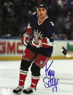 Autographed KEVIN STEVENS 8X10 New York Rangers Photo