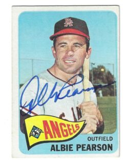 Autographed ALBIE PEARSON Los Angeles Angels 1965 Topps Card