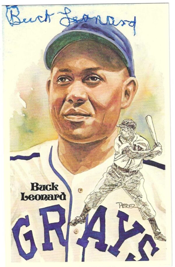 Autographed BUCK LEONARD Perez-Steele Post Card