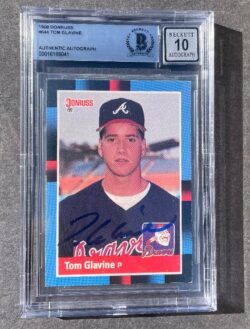Autographed 1988 Donruss TOM GLAVINE Atlanta Braves Card #644 Beckett Slabbed 10