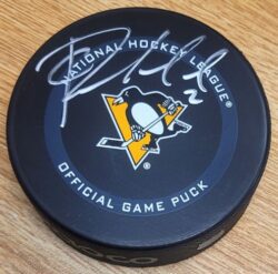 Autographed CHAD RUHWEDEL Pittsburgh Penguins Game Hockey Puck