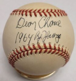 Autographed DEAN CHANCE "1964 Cy Young" Official American League Baseball