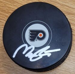 Autographed MORGAN FROST Philadelphia Flyers Hockey Puck