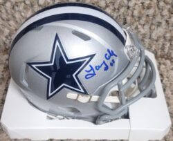 Autographed LARRY COLE Dallas Cowboys Mini Helmet