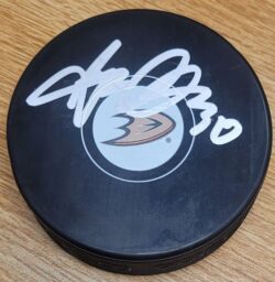 Autographed RYAN MILLER Anaheim Ducks Hockey Puck