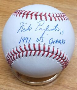 Autographed Mike Pagliarulo "91 WS Champs" Official Rawlings Major League Baseball