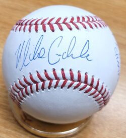 Autographed MIKE CRUDALE "02 Division Champs" Official Rawlings Major League Baseball