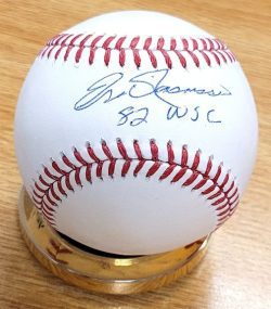ERIC RASMUSSEN "82 WSC" Autographed Official Major League Baseball