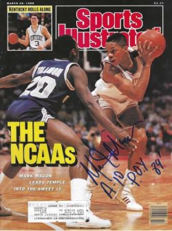 Autographed Mark Macon Temple Owls Sports Illustrated Magazine 3/28/1988