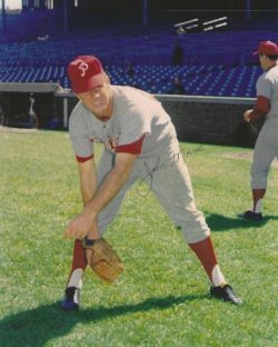 AUTOGRAPHED JOHN MORRIS 8x10 Philaldelphia Phillies Photo