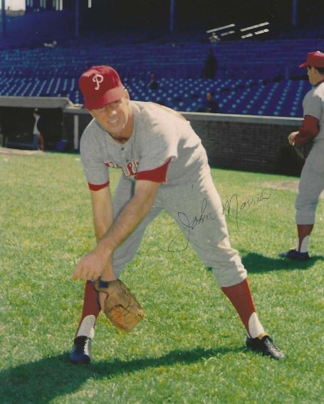 John Morris Main Title / Trees To Dogs AUTOGRAPHED JOHN MORRIS 8x10 Philaldelphia Phillies Photo - Main Line