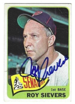 Autographed ROY SIEVERS Washington Senators 1965 Topps Card