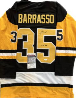 Autographed Tom Barrasso Pittsburgh Custom Jersey - with JSA COA