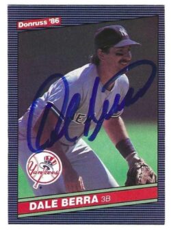 Autographed DALE BERRA New York Yankees 1986 Donruss Card