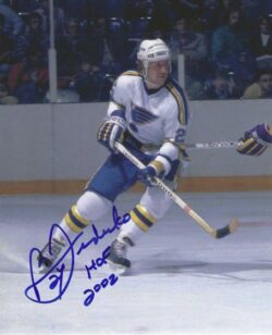 Autographed BERNIE FEDERKO "HOF 2002" 8X10 St. Louis Blues Photo