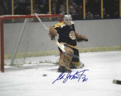 Autographed ED JOHNSTON 8X10 Boston Bruins  Photo
