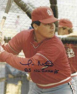 AUTOGRAPHED TOM NIETO "85 NL Champs" 8X10 St. Louis Cardinals photo