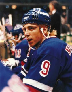 Autographed BERNIE NICHOLLS 8X10 New York Rangers Photo