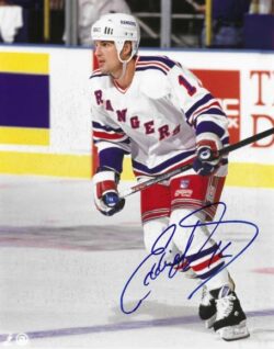 Autographed EDDIE OLCZYK 8X10 New York Rangers Photo