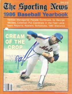 Autographed DWIGHT DOC GOODEN New York Mets The Sporting News Yearbook Magazine 1986