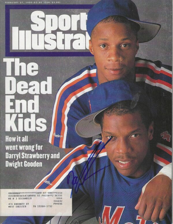 Autographed DWIGHT DOC GOODEN New York Mets Sports Illustrated Magazine 2/27/1995